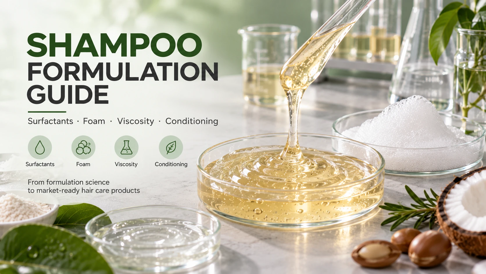 Shampoo formulation guide covering surfactants foam viscosity and conditioning performance for private label hair care brands Shampoo formulation guide covering surfactants foam viscosity and conditioning performance for private label hair care brands
