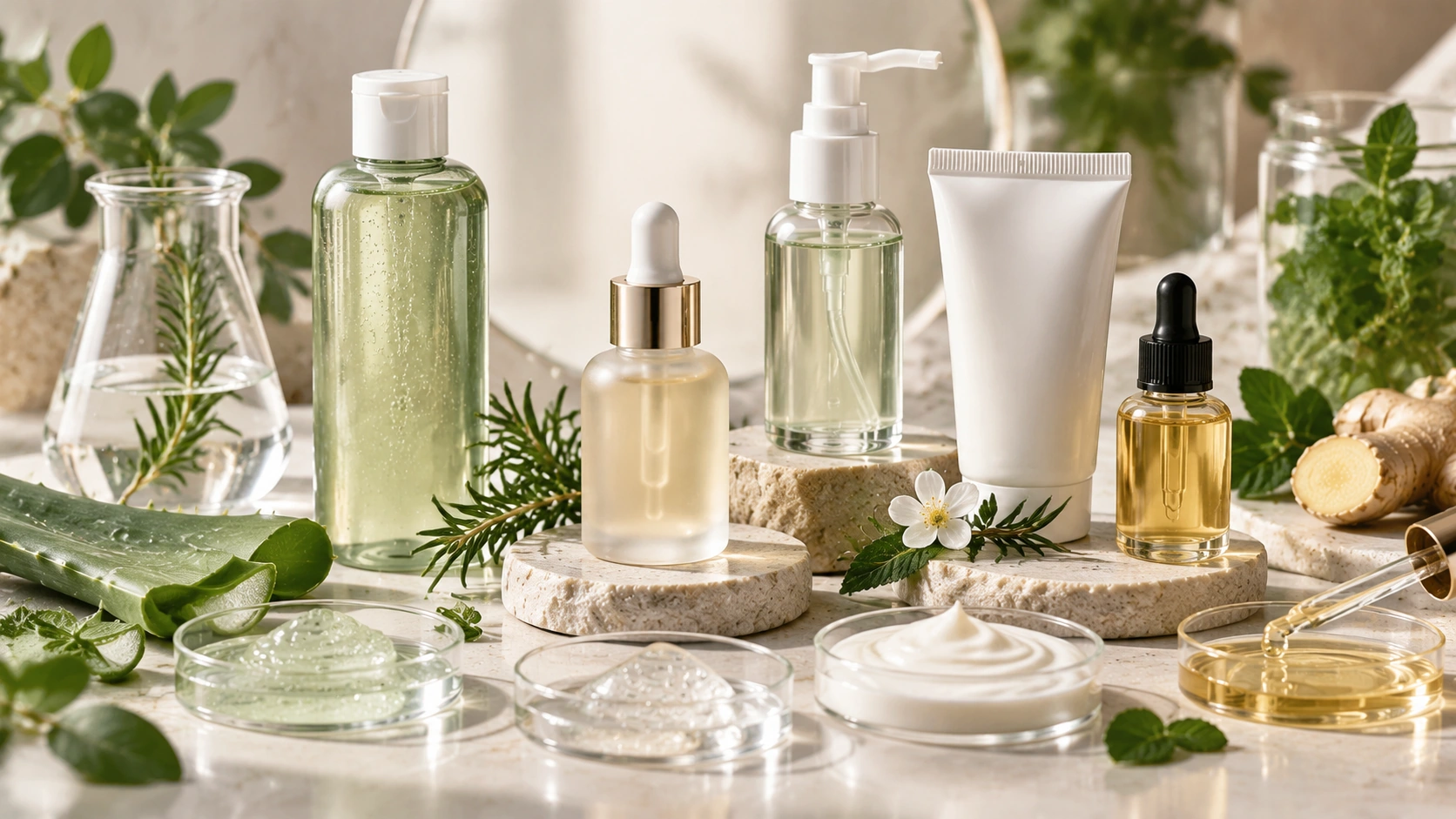 Skincare-inspired scalp care products featuring lightweight serums and modern cosmetic formulations Skincare-inspired scalp care products featuring lightweight serums and modern cosmetic formulations