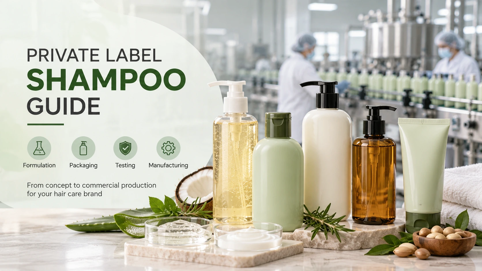 Private Label Shampoo Guide: Formulation, Packaging, Testing & Manufacturing