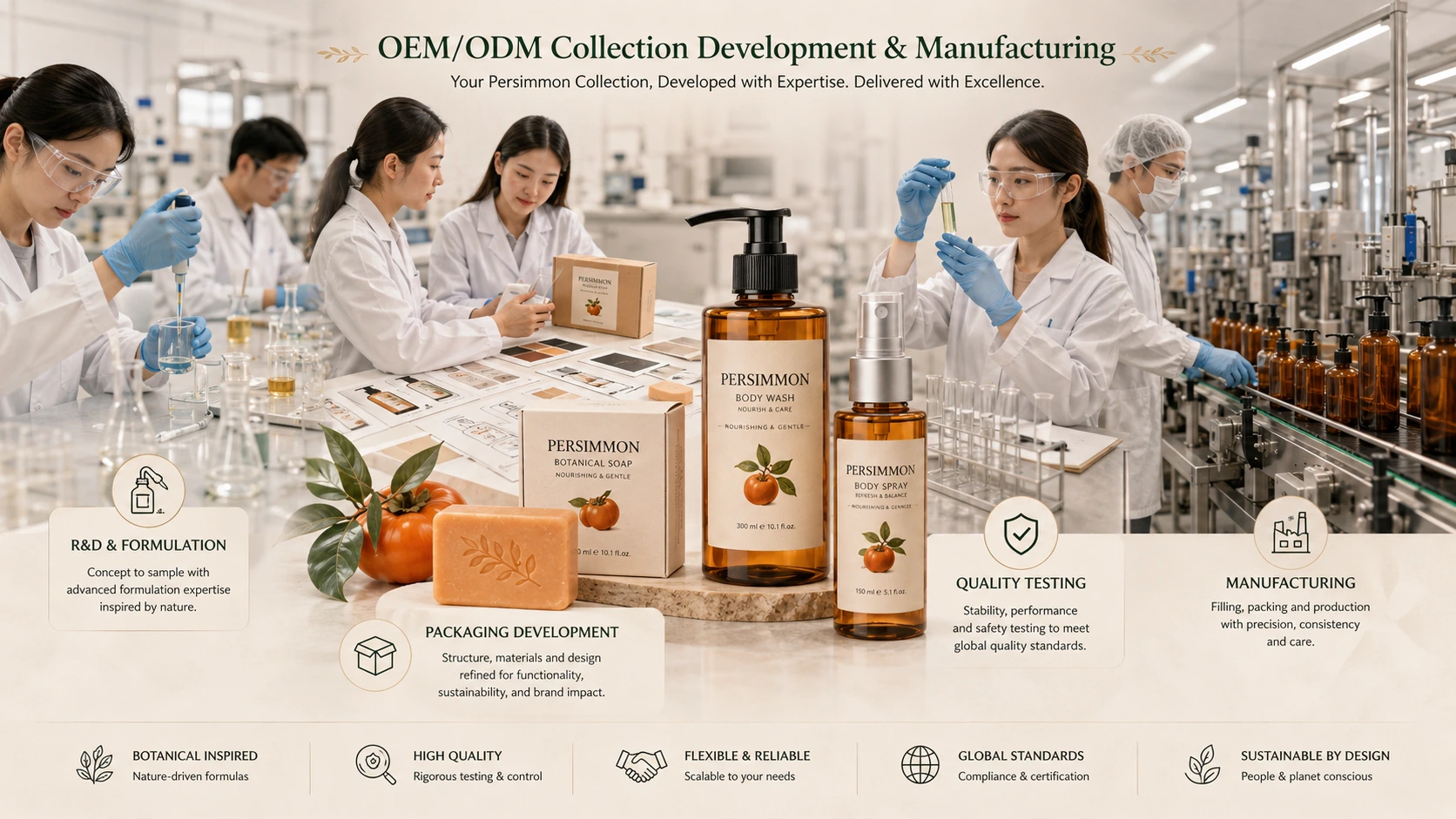 OEM ODM development and manufacturing of persimmon body care products OEM ODM development and manufacturing of persimmon body care products