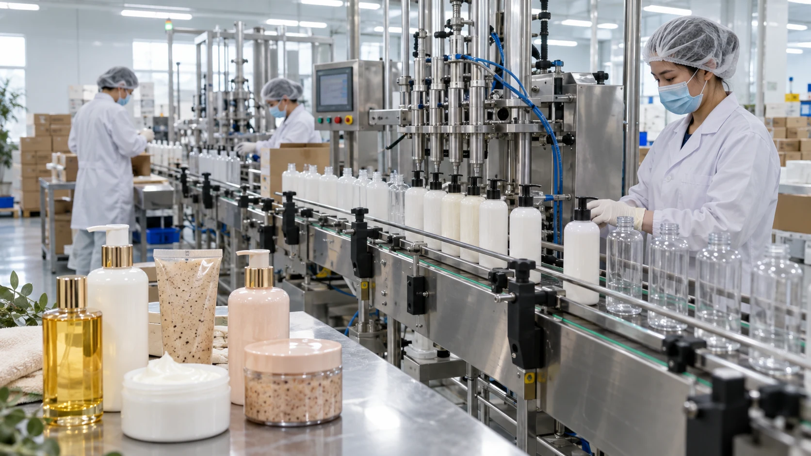 Private label body care OEM factory production line with filling equipment and body care products Private label body care OEM factory production line with filling equipment and body care products